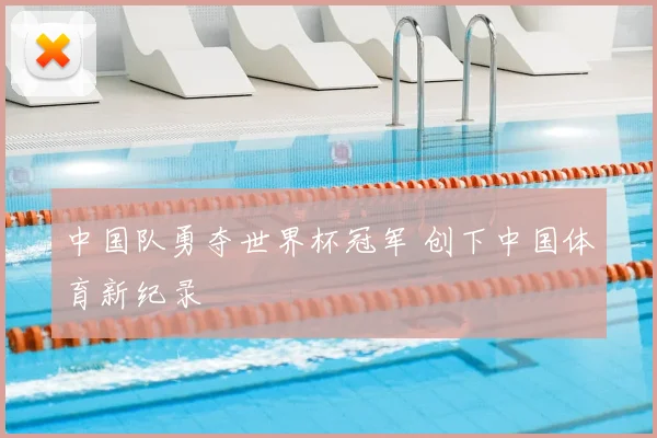中国队勇夺世界杯冠军 创下中国体育新纪录